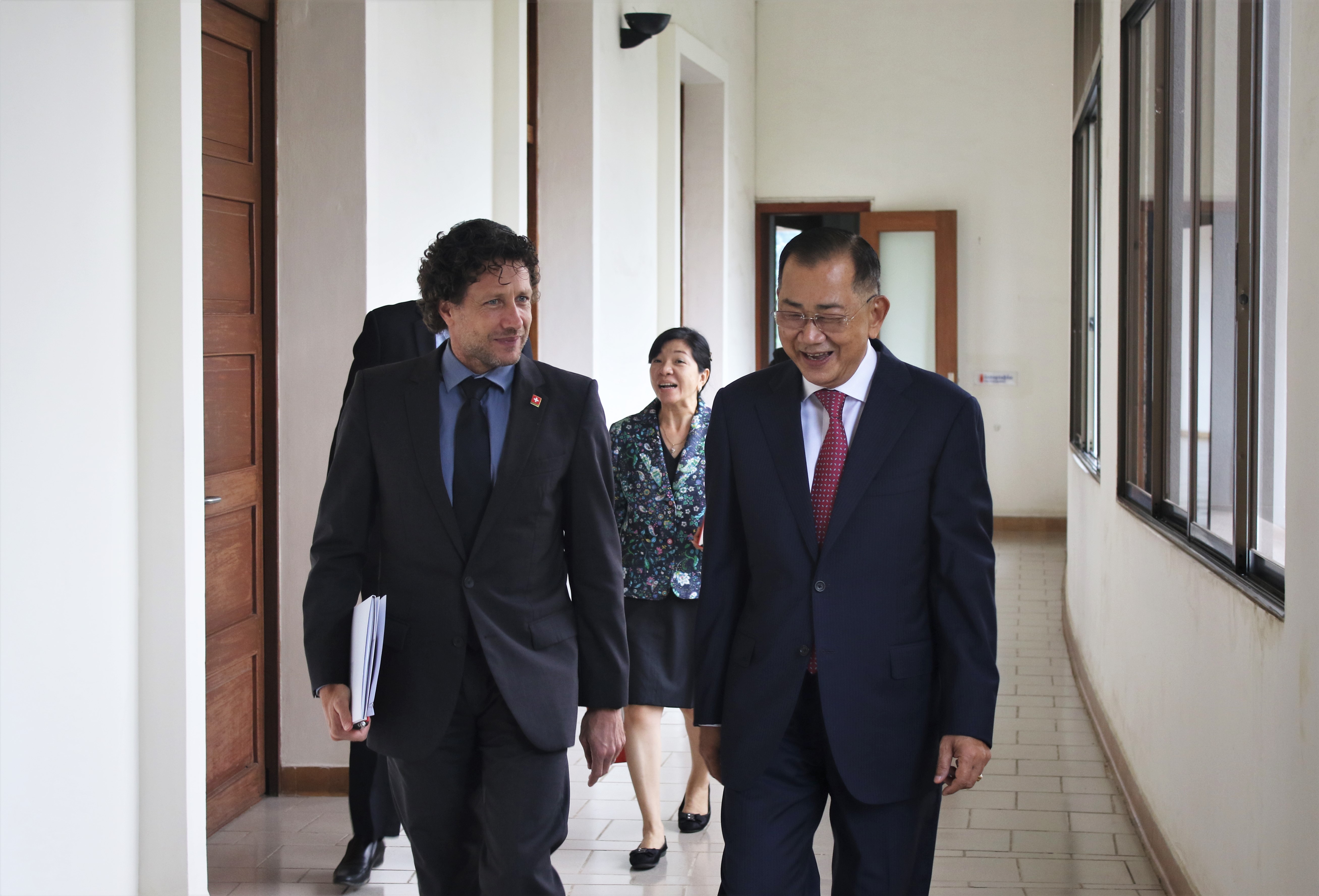 A courtesy meeting with Mr. Markus Buerli, new Director of Cooperation and Development Counselor of the Swiss Agency for Development and Cooperation (SDC) in Cambodia