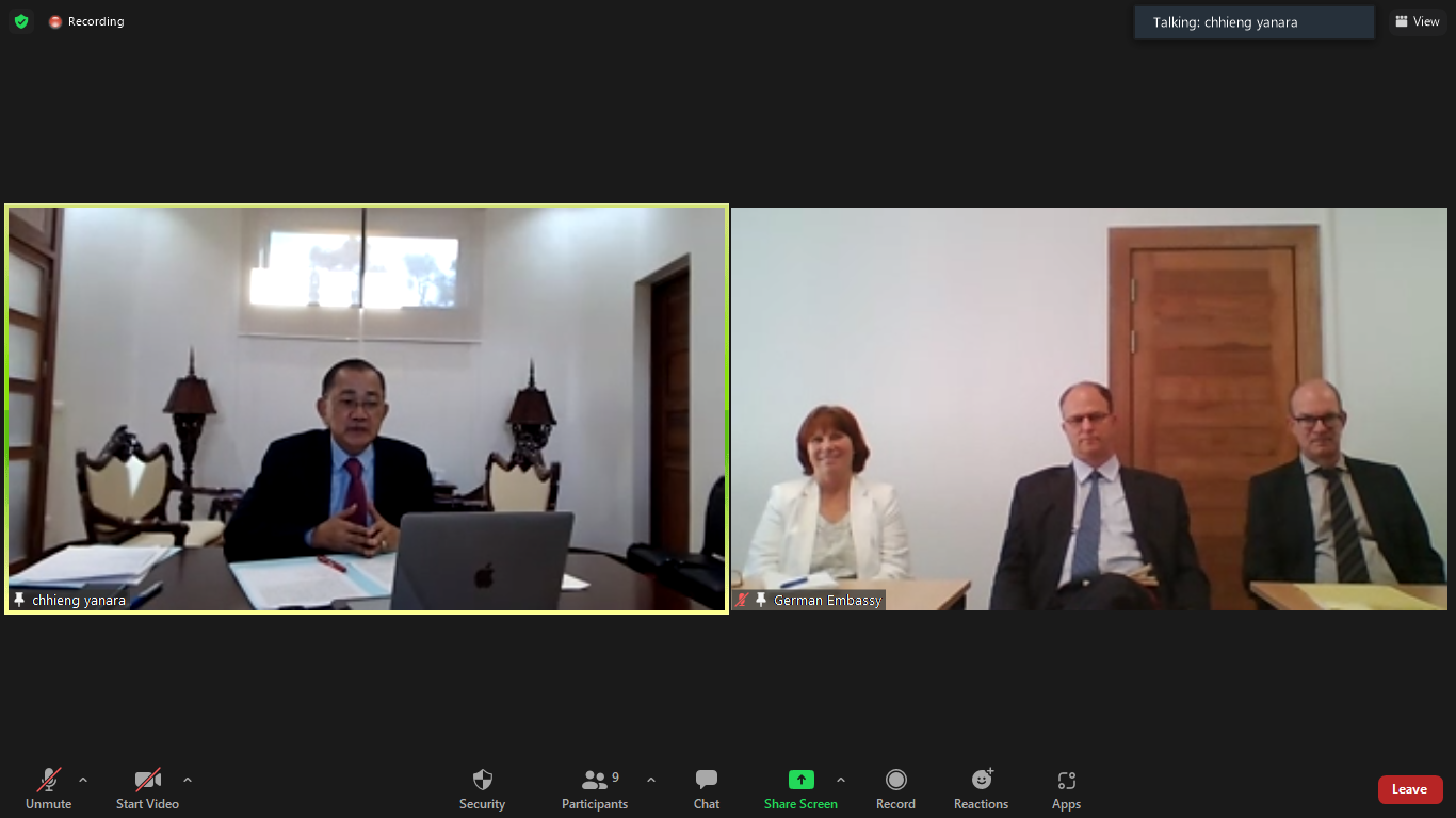 Courtesy Meeting between H.E. Minister Chhieng Yanara and H.E. Ambassador Christian Berger